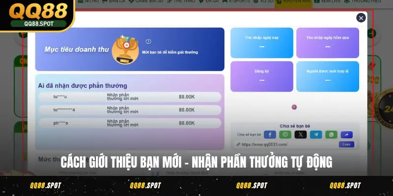 Cách giới thiệu bạn mới – nhận phần thưởng tự động