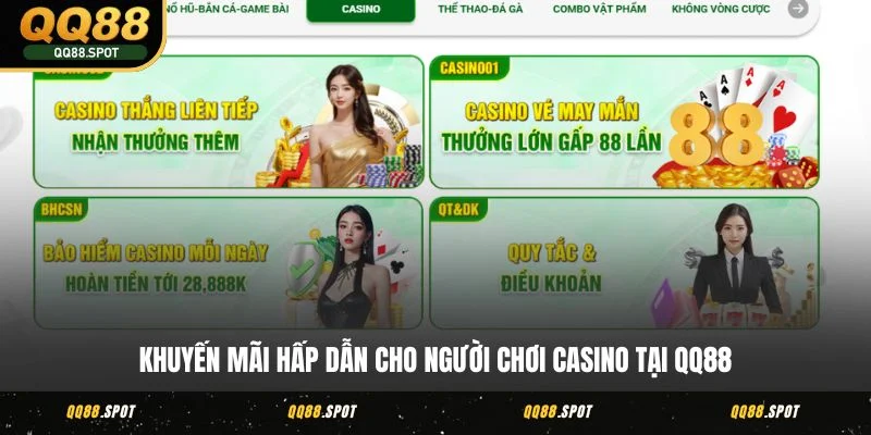Khuyến Mãi QQ88 - Quy Tụ Đặc Quyền Thú Vị Cho Hội Viên 4 Khuyến mãi hấp dẫn cho người chơi casino tại QQ88