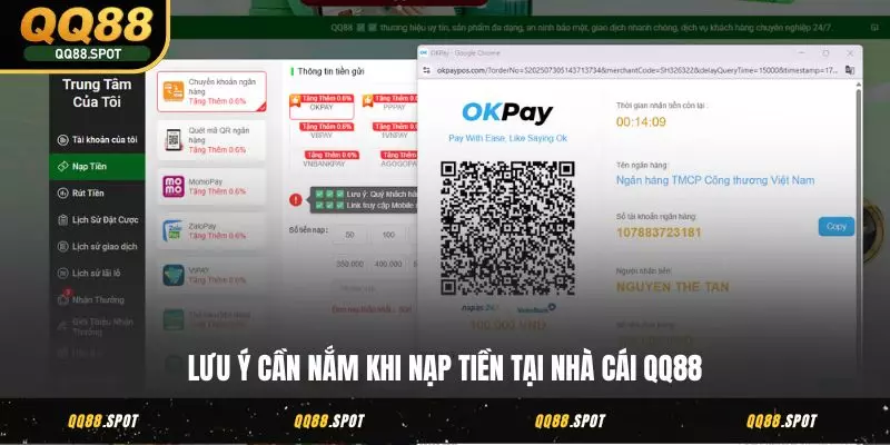 Nạp Tiền QQ88 - Khởi Đầu Vận May Ngay Nhận Quà Khủng 5 Lưu ý cần nắm khi nạp tiền tại nhà cái QQ88