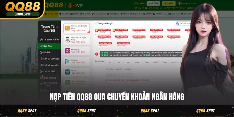 Nạp Tiền QQ88 - Khởi Đầu Vận May Ngay Nhận Quà Khủng 3 Nạp tiền QQ88 qua chuyển khoản ngân hàng