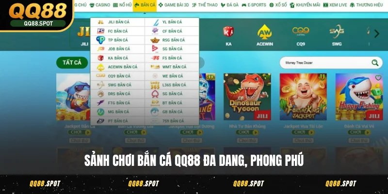 Bắn Cá QQ88 - Thống Lĩnh Biển Sâu Cực Chất Thưởng Khủng 4 Sảnh chơi bắn cá QQ88 đa dang, phong phú